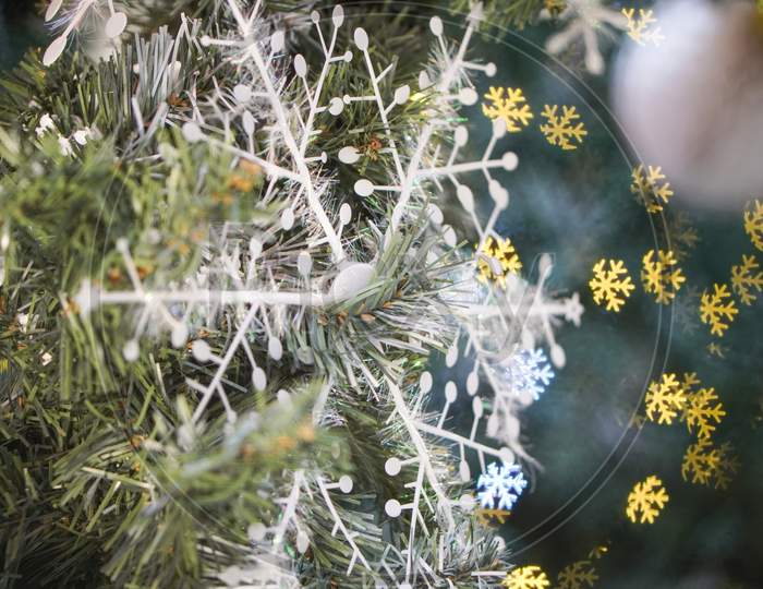 White Snowflake With Led Light Background