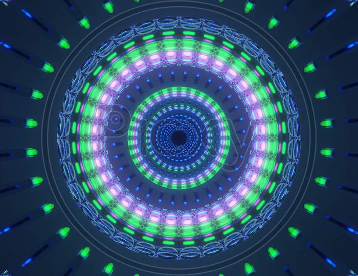 Reverse Luminous Magnetic Light Passage 4K Uhd 3D Illustration Background
