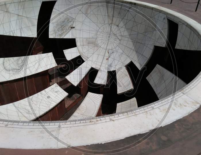 View of Jantar Mantar and the very beautiful view of instruments located in Jantar Mantar.