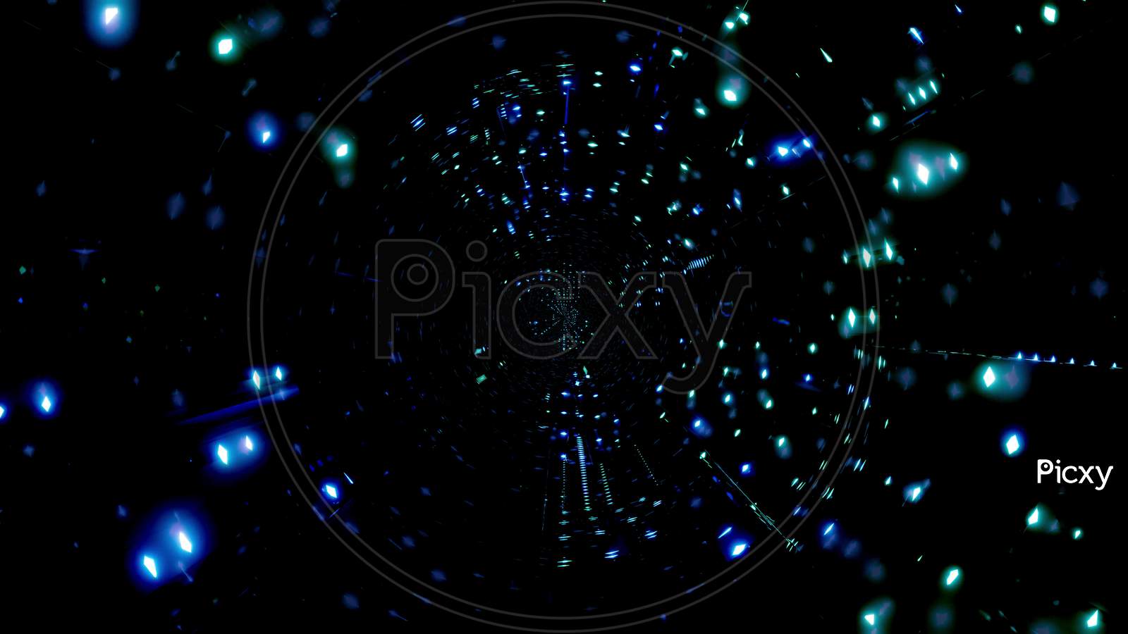 Dark Color Changing Tunnel With Glowing Lights 3D Illustration Background Wallpaper Artwork