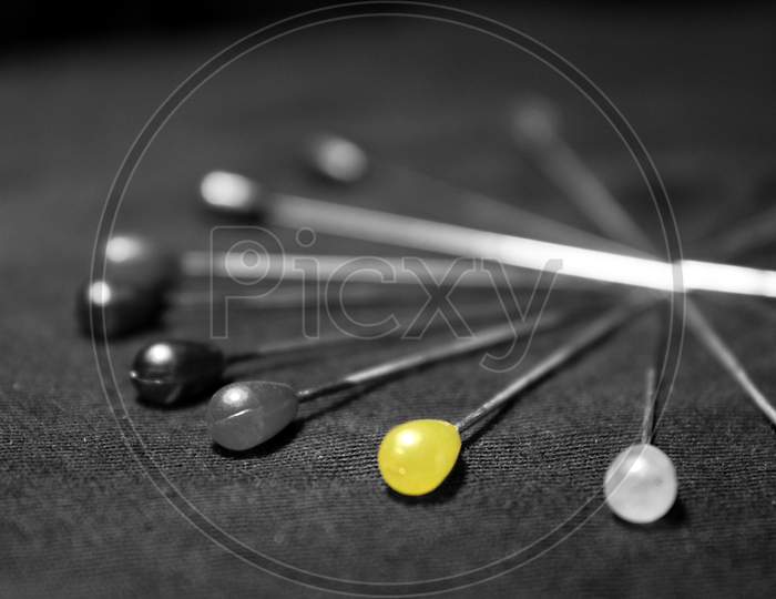 Black and withe pins
