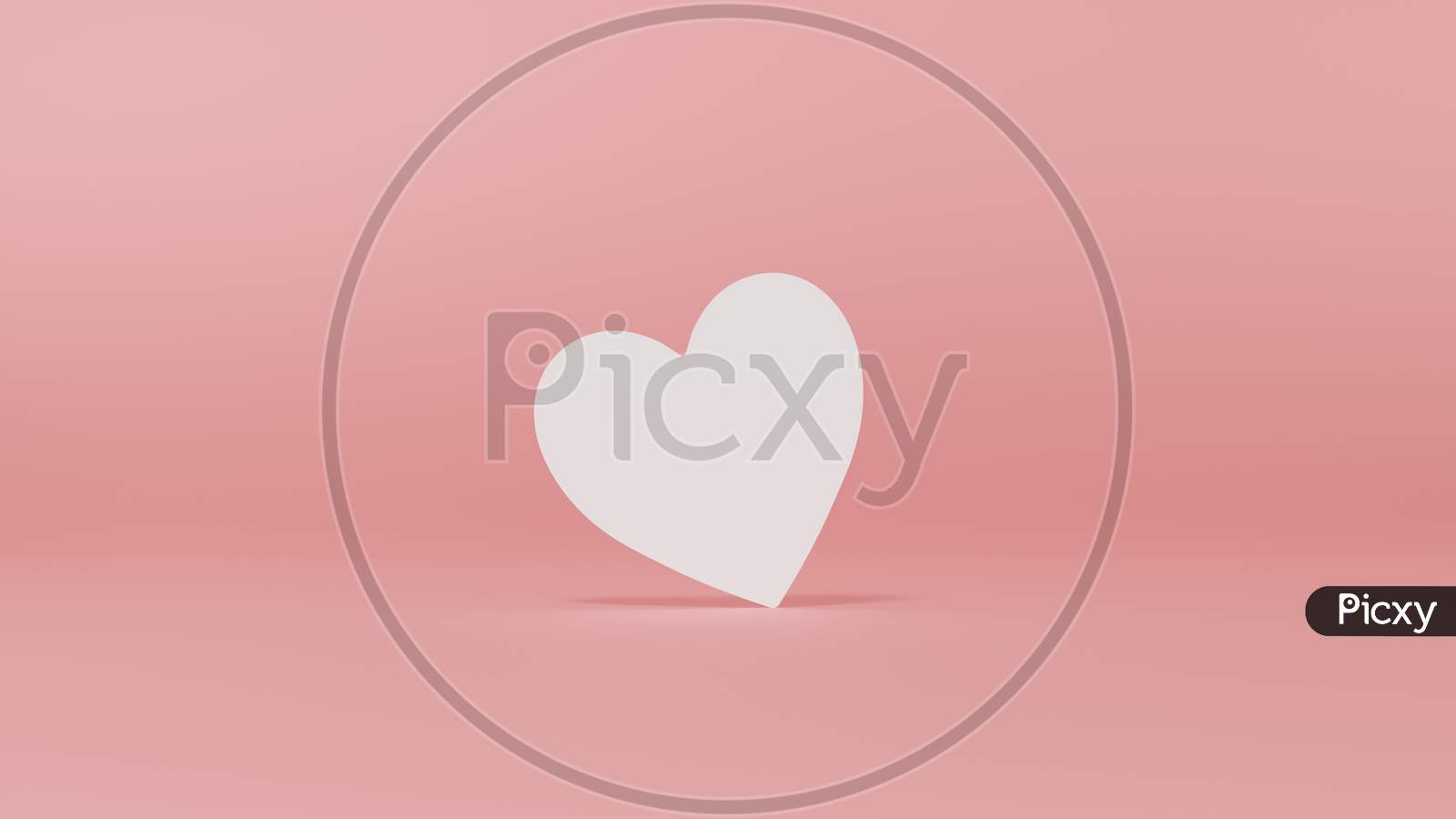 Blank White Love Heart Card Isolated On Pink Pastel Color Background Minimal Conceptual 3d illustration rendering Modern And Simple