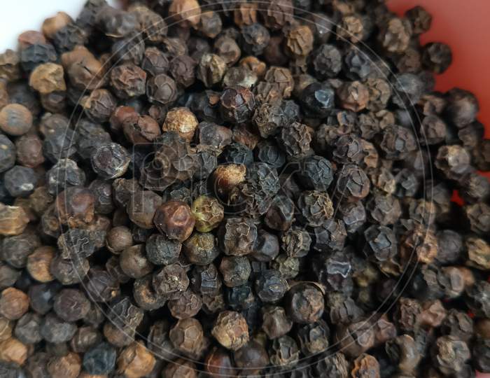 Black pepper used as a spice and seasoning