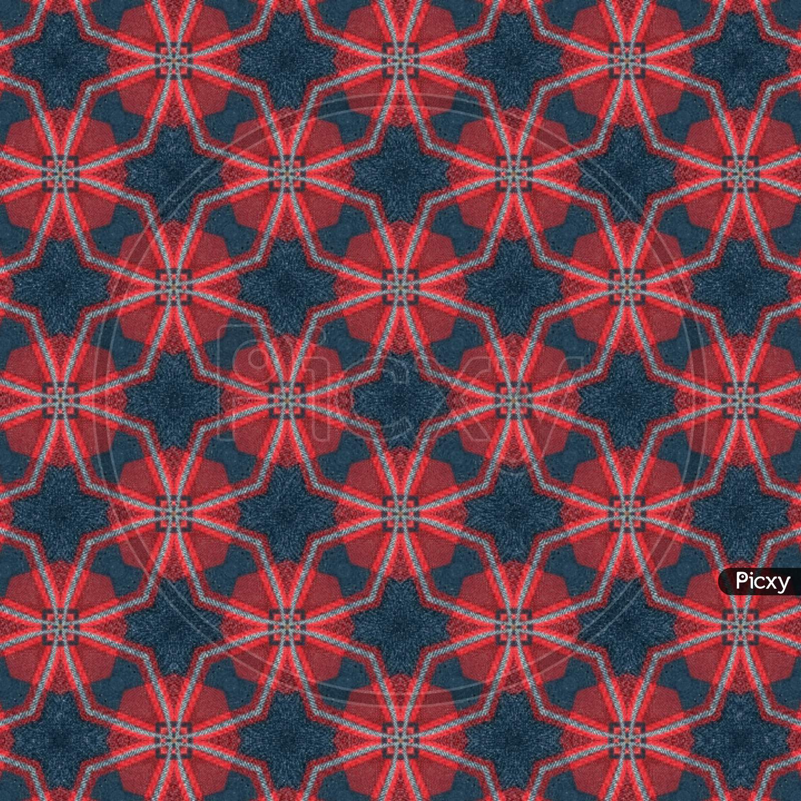 Red-blue pattern textile design illustration art
