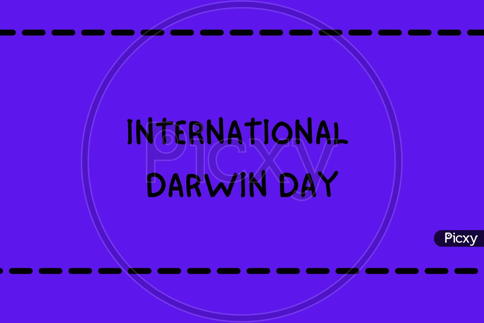 International Darwin Day On February 12. Text With Dark Blue Background With Lines