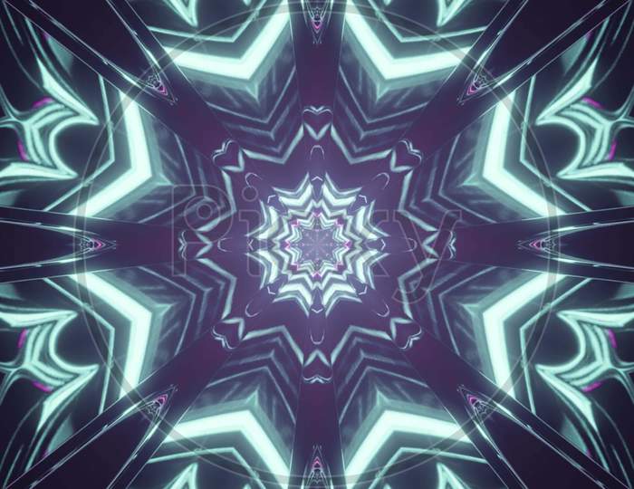 Shiny Kaleidoscope Ornament 3D Illustration