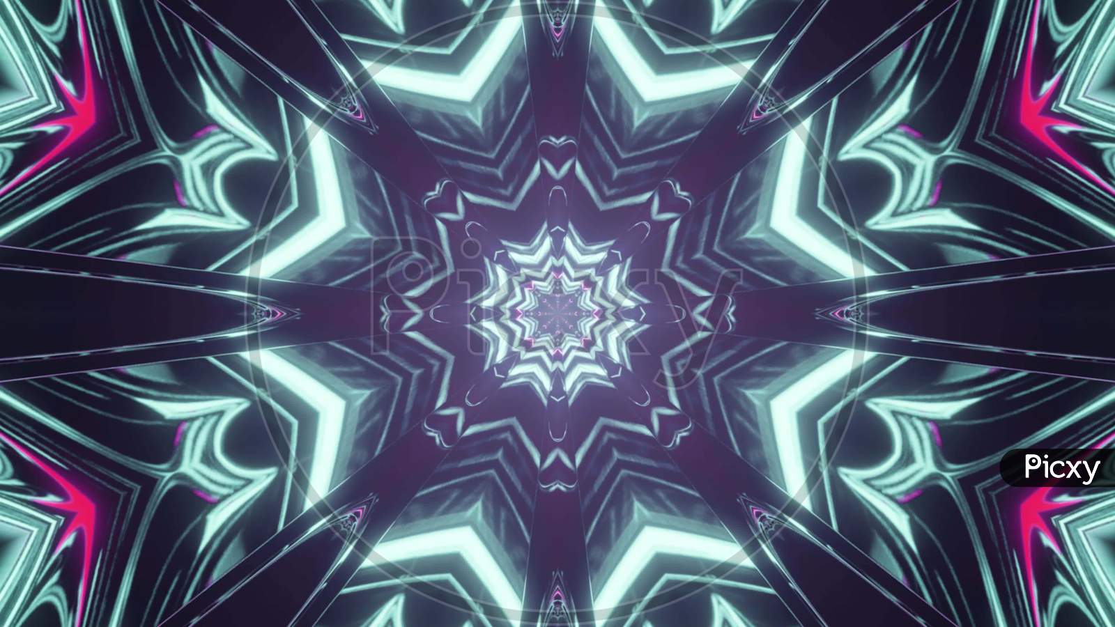 Shiny Kaleidoscope Ornament 3D Illustration