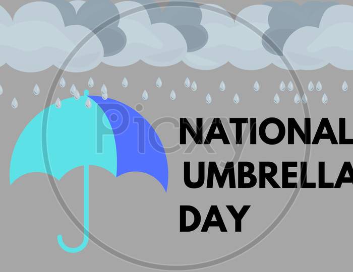 National Umbrella Day Isolated On Gray Background
