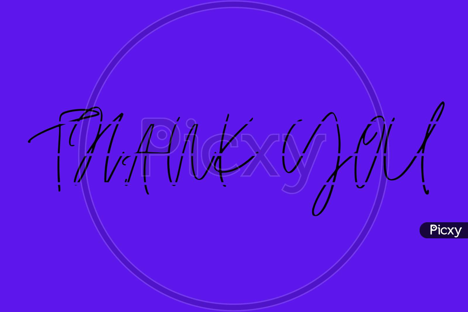 Thank You Poster With Spectrum Brush Strokes With Voilet Background