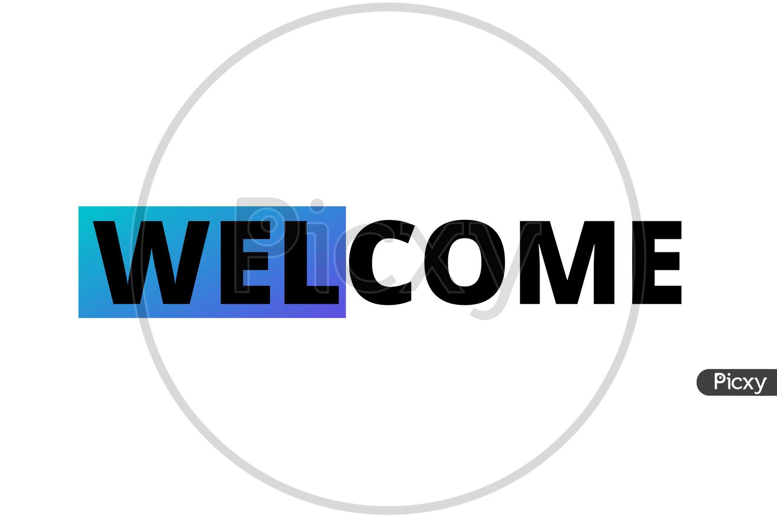 Welcome Poster With Text With White Gradient Background