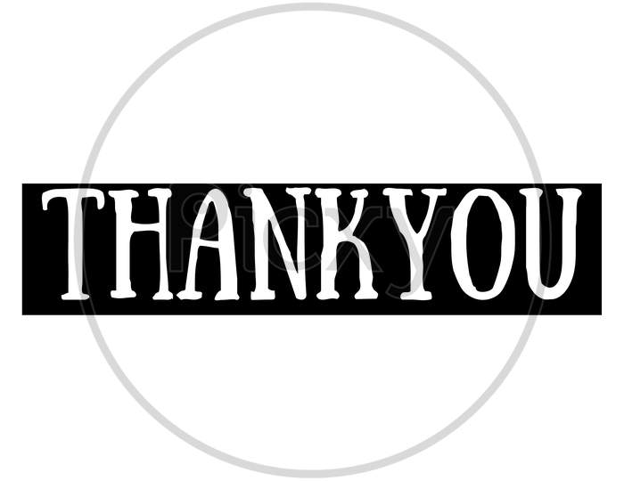 Thank You Poster With Spectrum Brush Strokes On White Background.