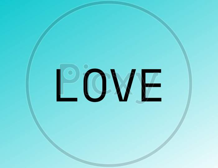 Love Sign With Blue Background. Design Element For Happy Valentine'S Day.