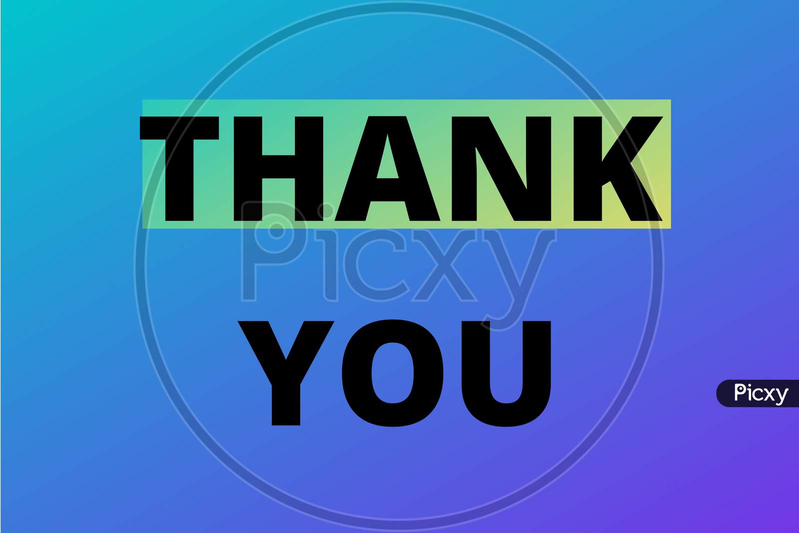 Thank You Poster With Spectrum Brush Strokes With Gradient Background