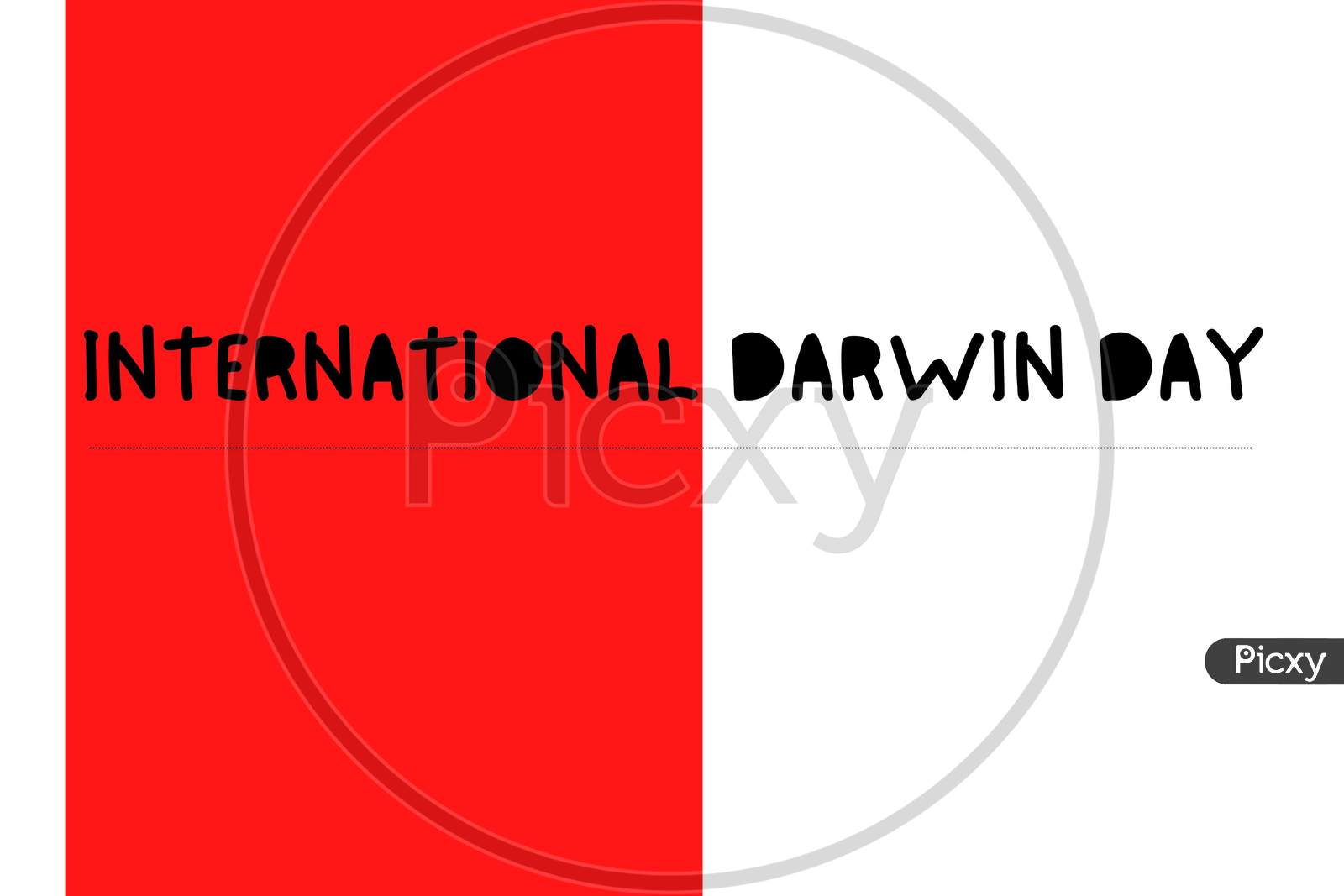 International Darwin Day On February 12. Text With Red And White Background