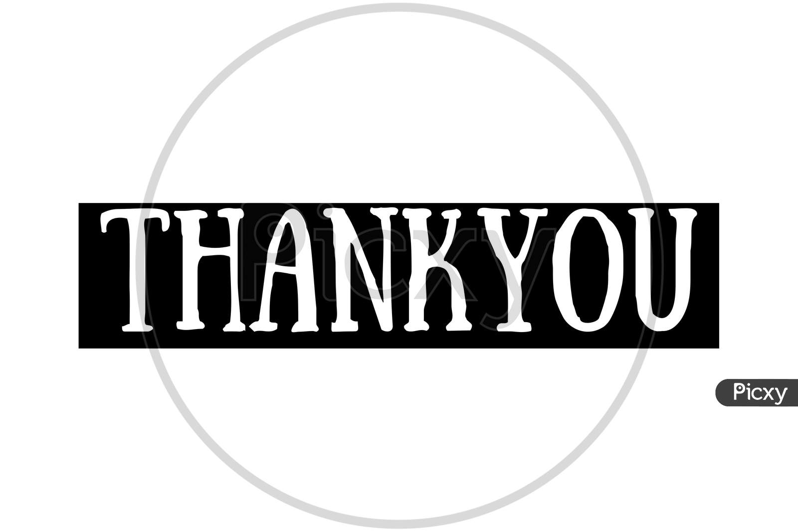 Thank You Poster With Spectrum Brush Strokes On White Background.