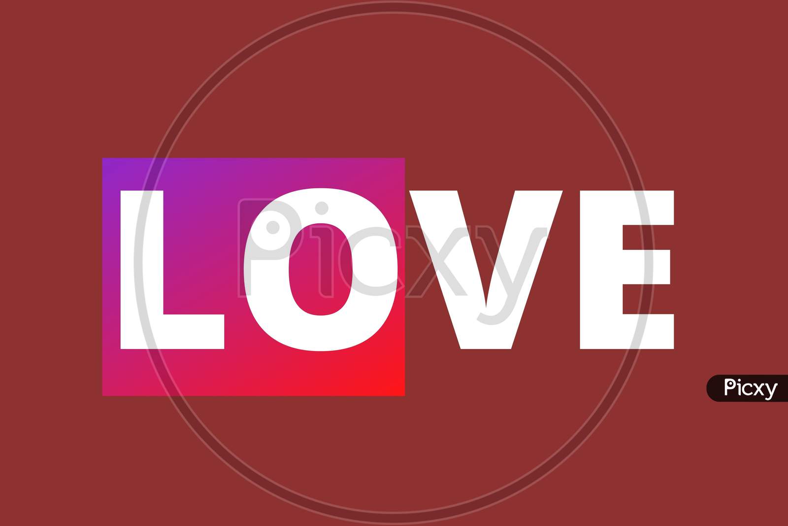 Love Sign Text With Red Gradient. Design Element For Happy Valentine'S Day.