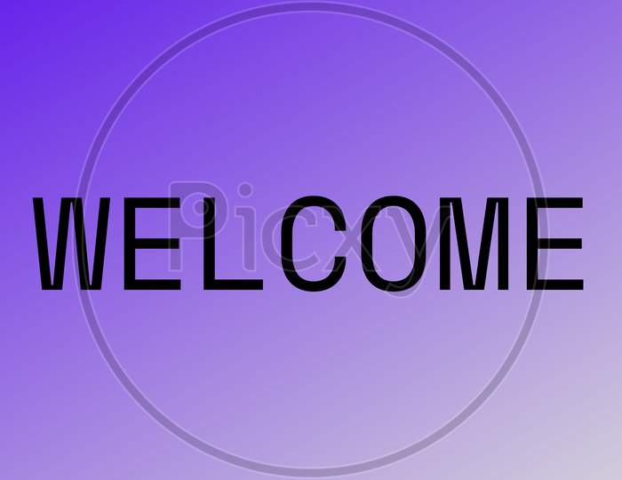 Welcome Poster With Spectrum Brush Strokes With Violet Background
