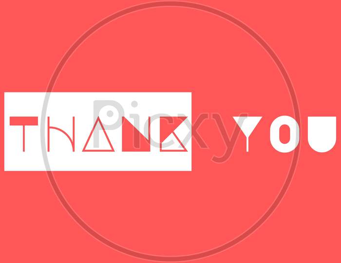 Thank You Poster With Spectrum Brush Strokes With Fade Red Background