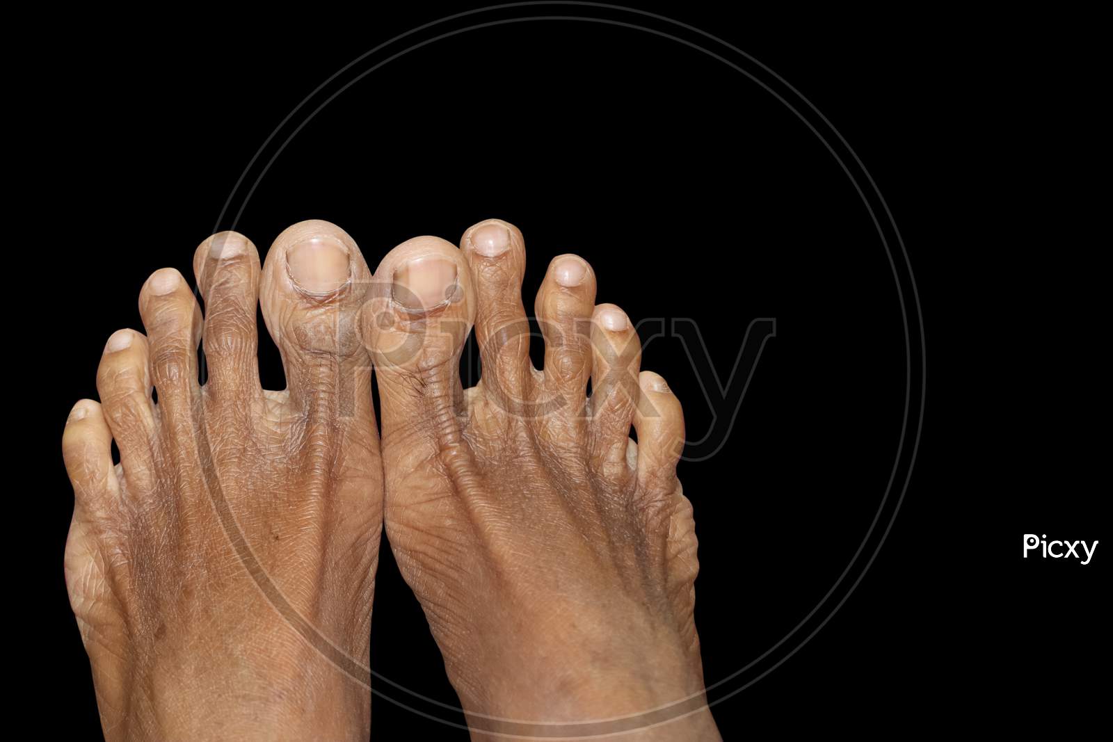 Image of Human Male Feet In Isolated Black Background-LH873547-Picxy