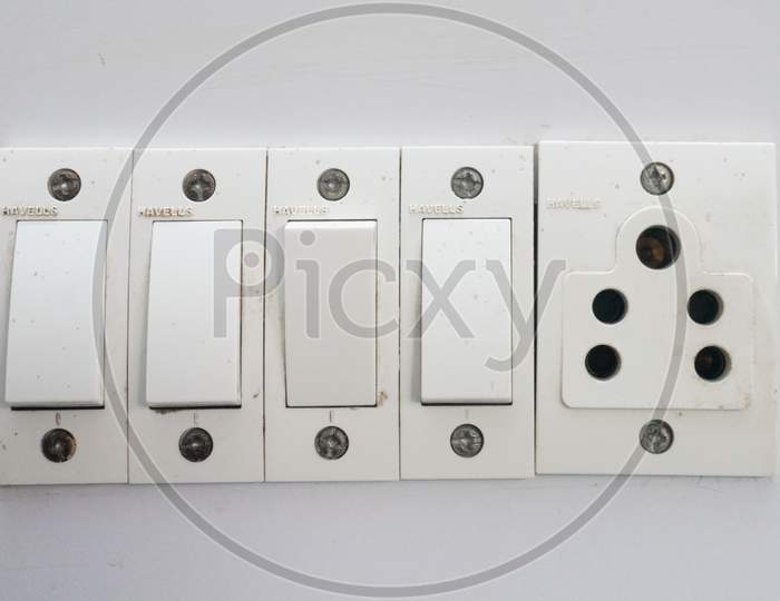 1 socket 4 switch connection white extension board