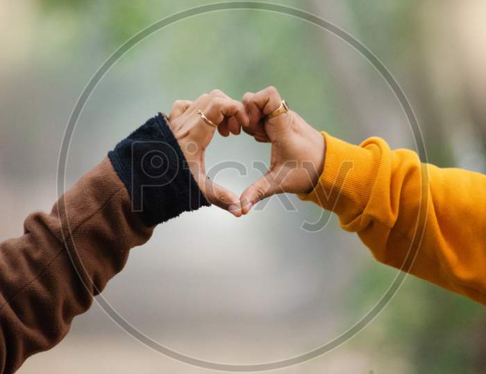 Background romance Hands forming love Shape