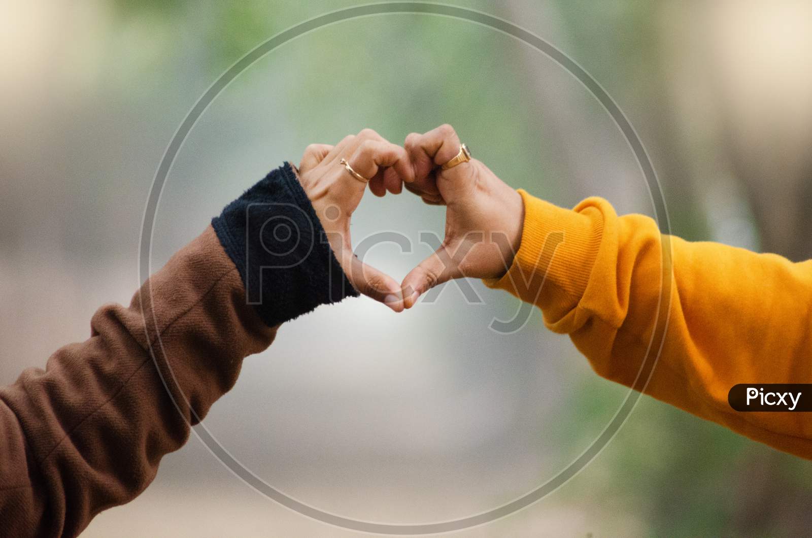 Background romance Hands forming love Shape