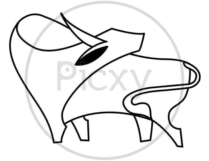 Indian Bull Illustration.