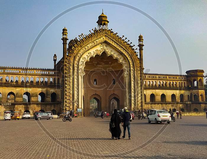 The Rumi Darwaza and sometimes known as the Turkish Gate, in Lucknow, Uttar Pradesh, India