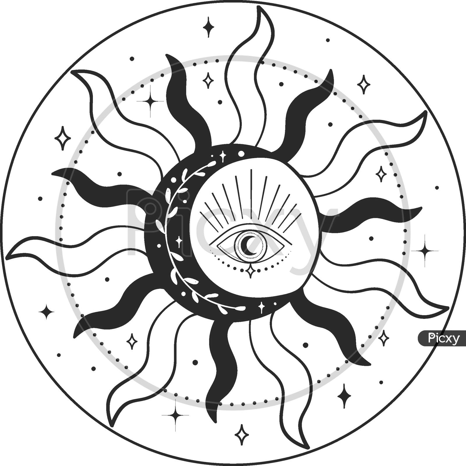Image Of Mystic Sun Moon Logo Templates Kit De Picxy
