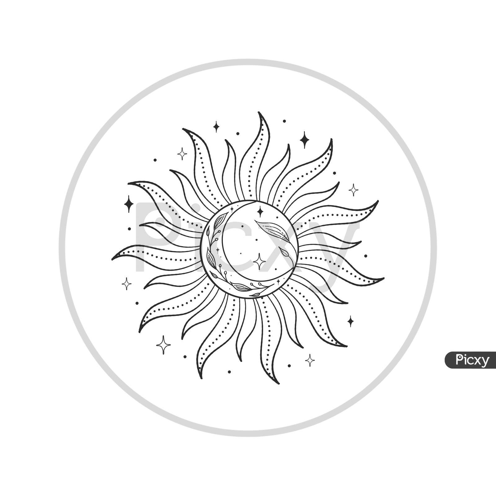 Image of Mystic Sun Moon Logo Templates Kit-JO890706-Picxy