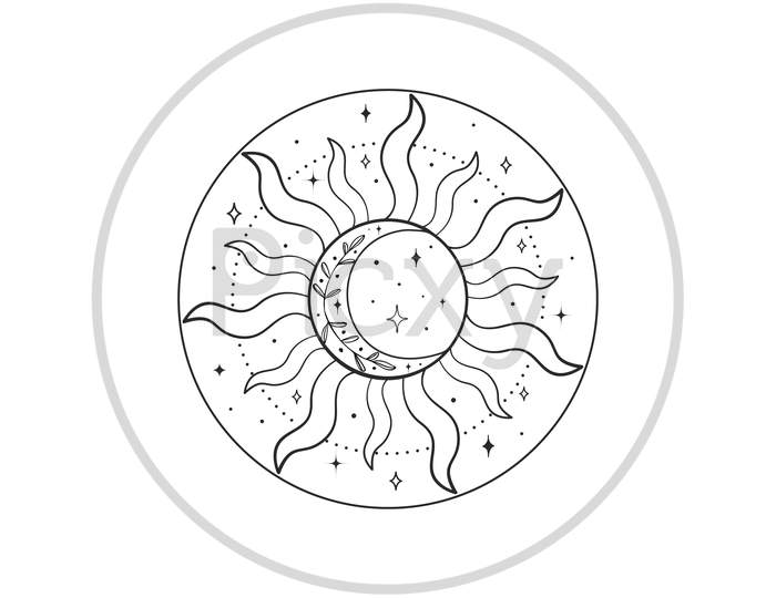 Mystic Sun Moon Logo Templates Kit