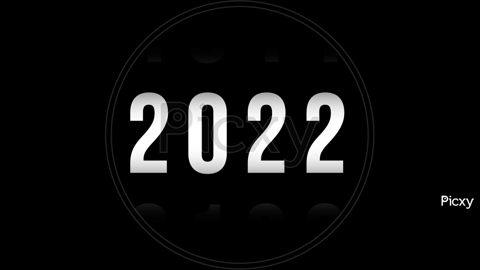2022 New Year Number On Black Isolated Background. Font Background And Typography Concept.