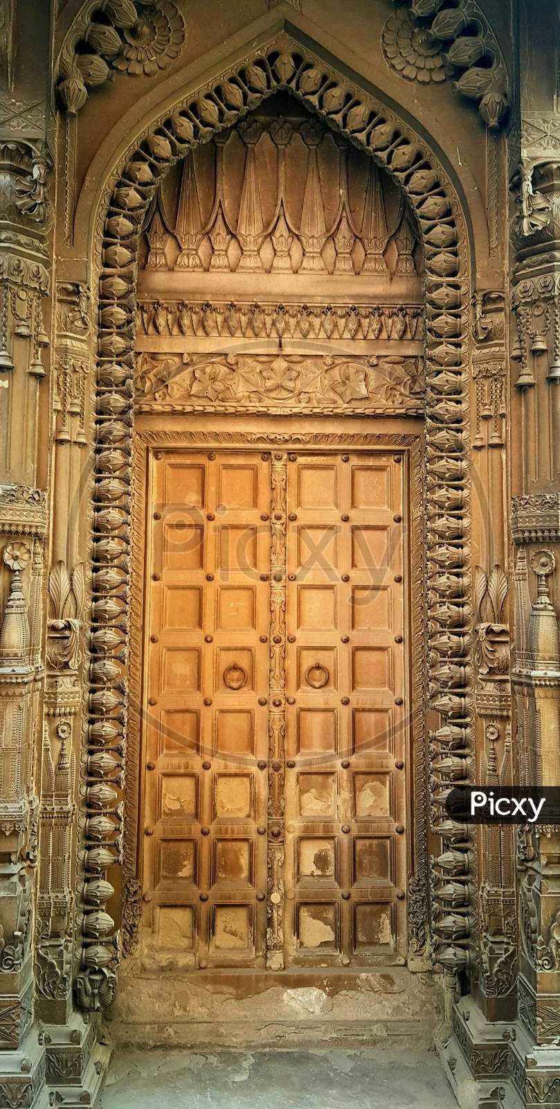 Door Of A Temple With Complex Carving