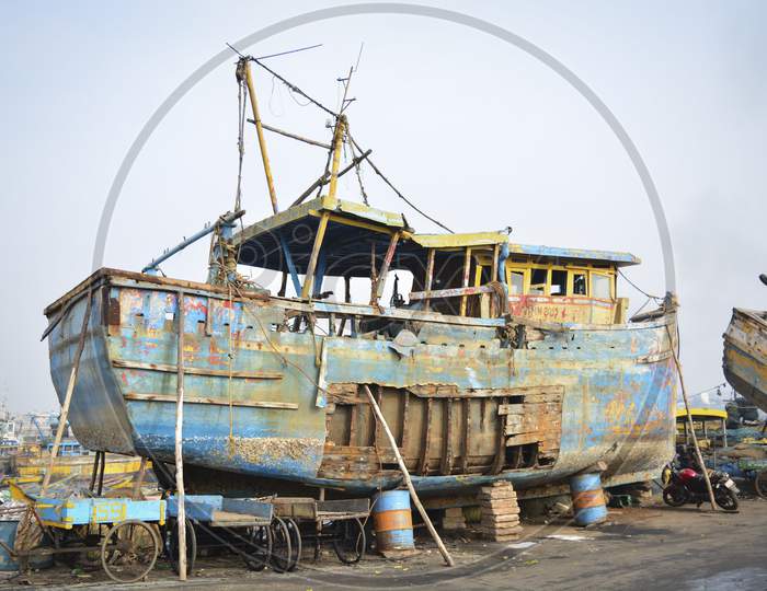 Abandoned boat wreck