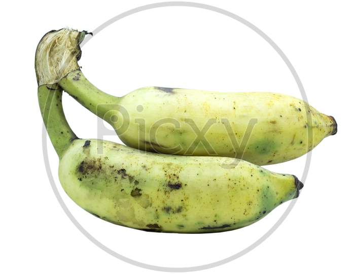 Two Bananas Isolated On White Background
