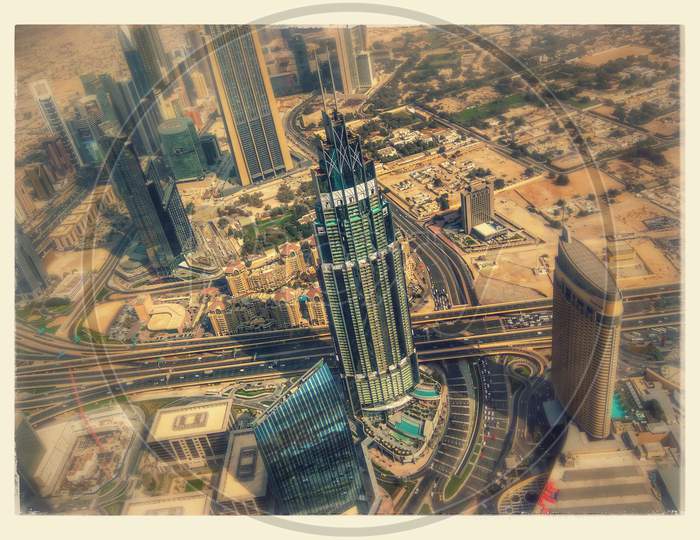 Dubai city view from above.