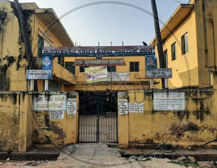 Malavalli,Karnataka,India -1 2 2021:A School