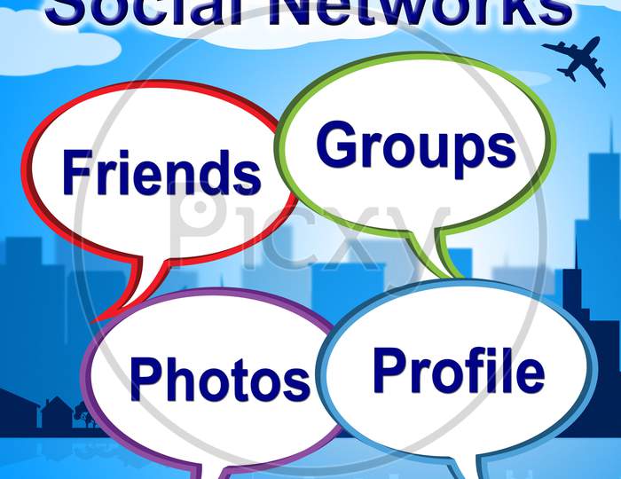 Social Networks Words Shows Blogging Blogs And Internet