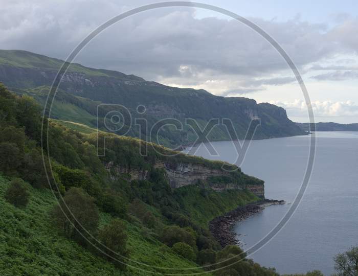 Isle Of Raasay East Coast Near Hallaig, Green Scottish Coastline
