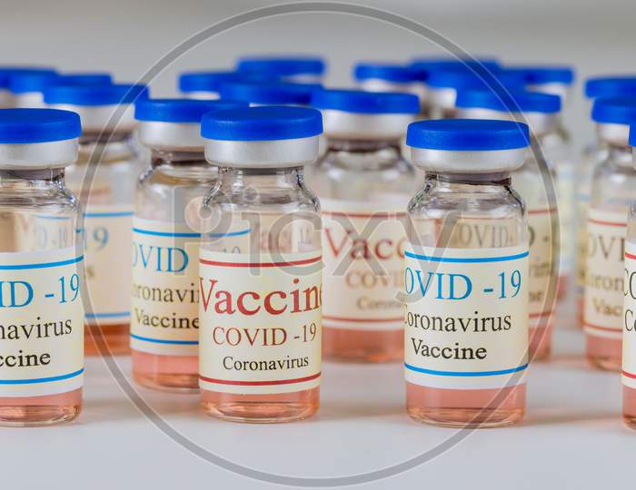 Coronavirus Vaccine Sars-Cov-2 Vials Medicine Drug Bottles