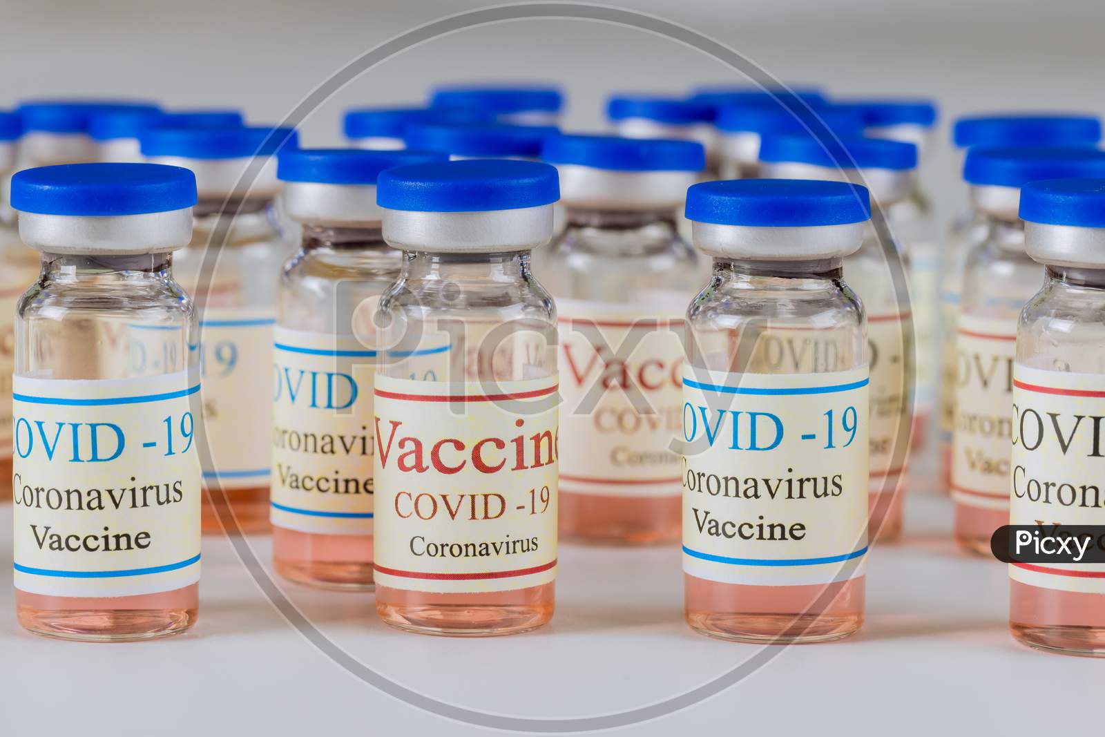 Coronavirus Vaccine Sars-Cov-2 Vials Medicine Drug Bottles