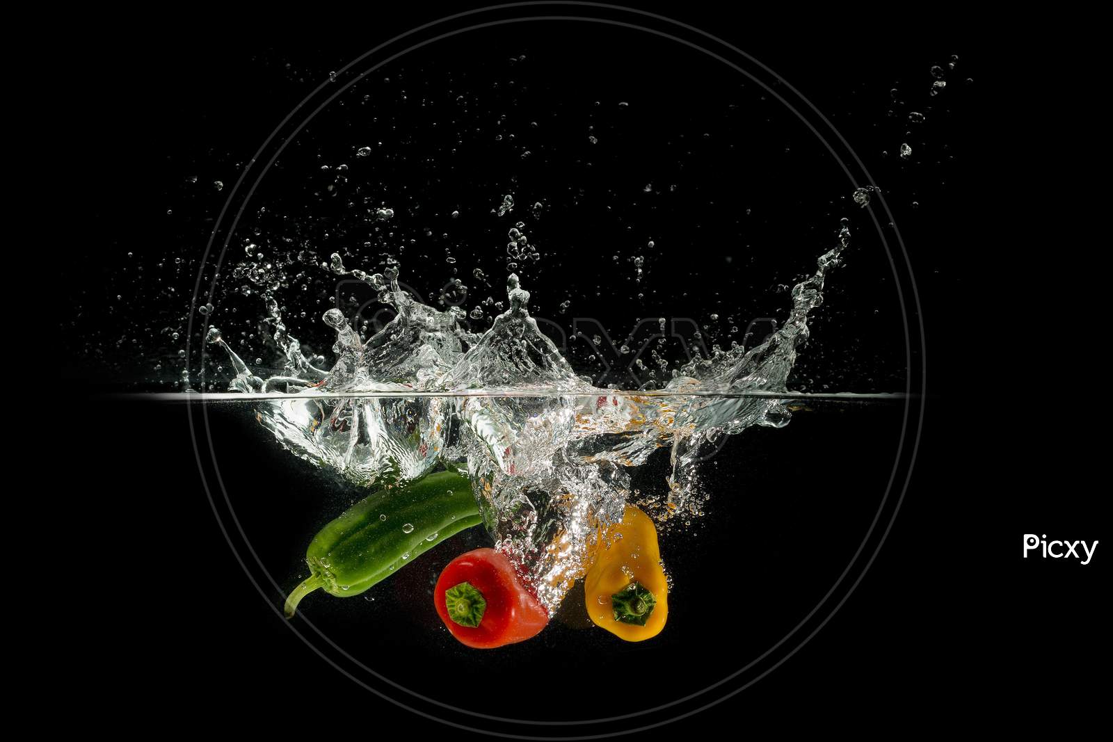 Hot Spicy Chillies in Red, Yellow & Green