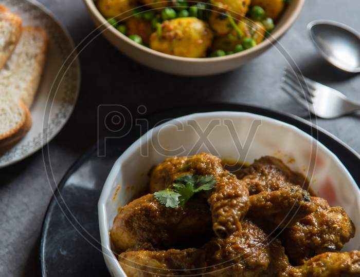 Indian full meal food ingredients