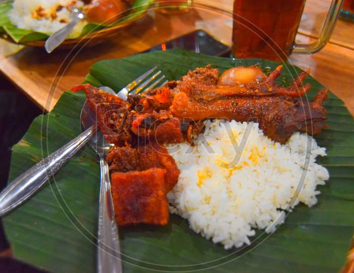 Traditional Thanksgiving day celebration party Nasi Gudeg, Jogja's famous traditional food