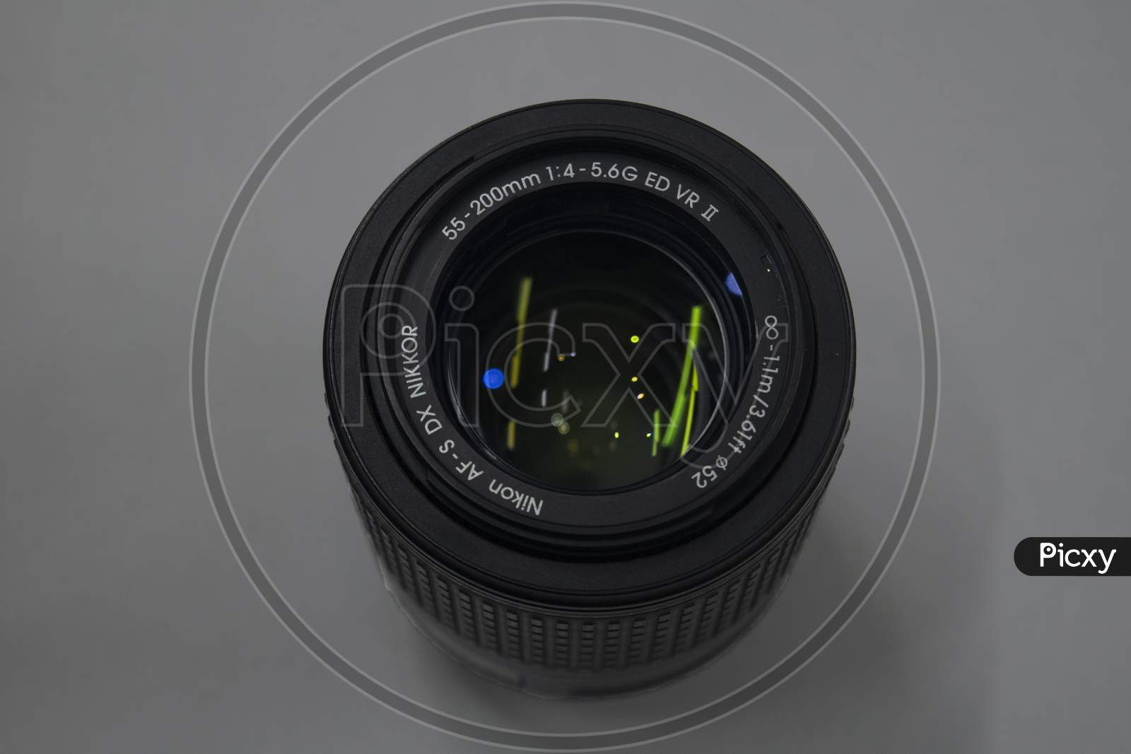 Top view of camera lens.