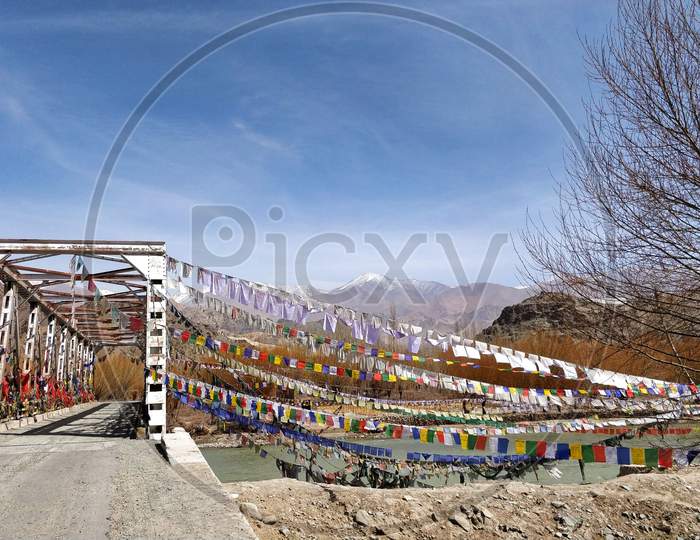 Prayer Flags along the Indus River, Leh, Ladakh
