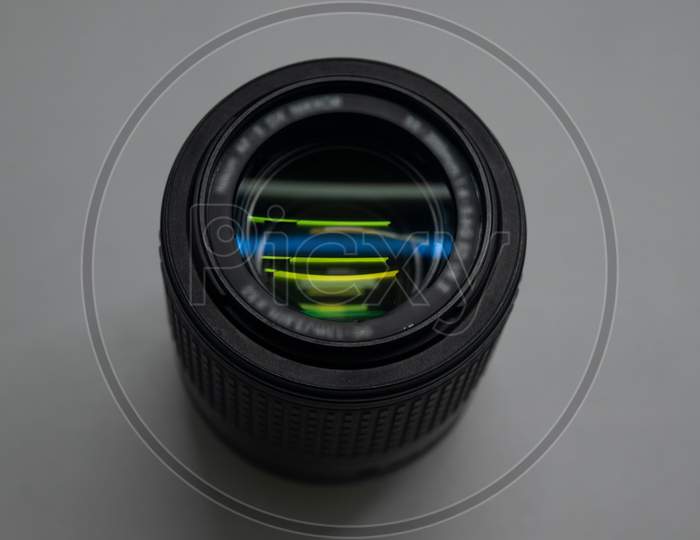 Top view of camera lens.