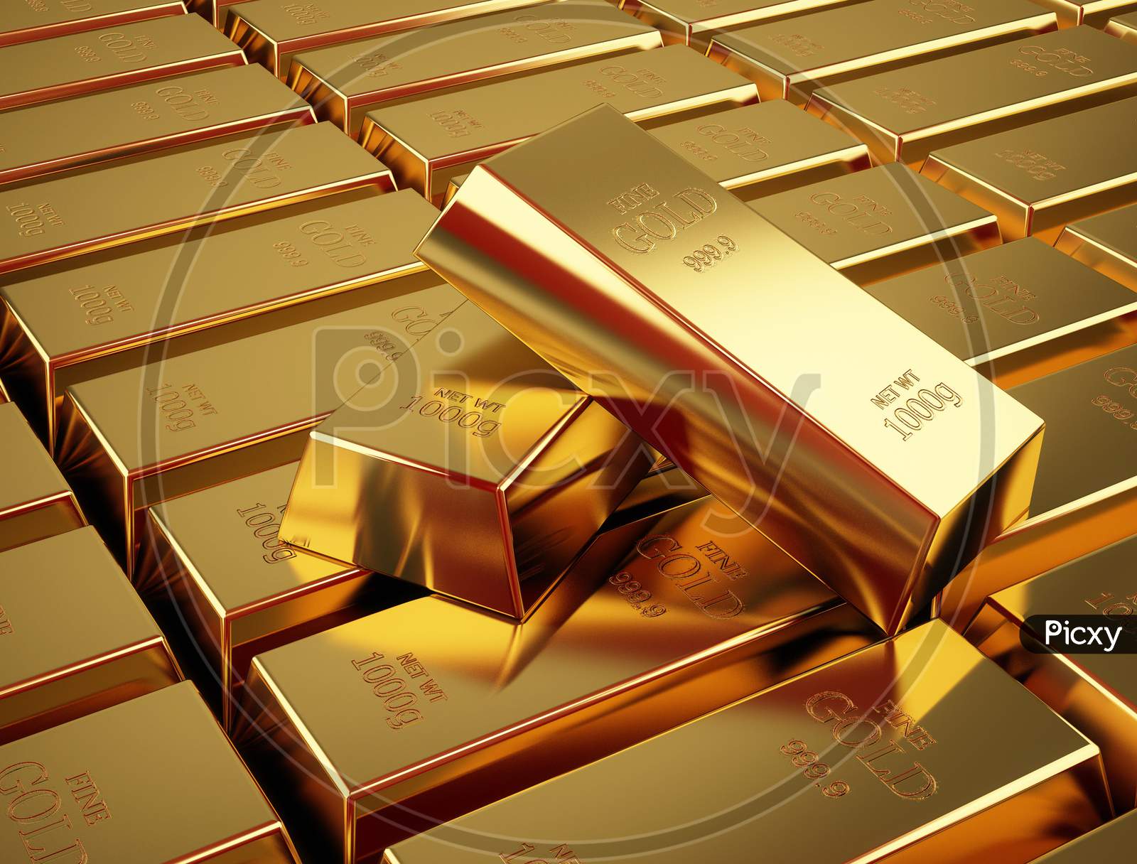 Stack of gold bars concept of success in business and finance