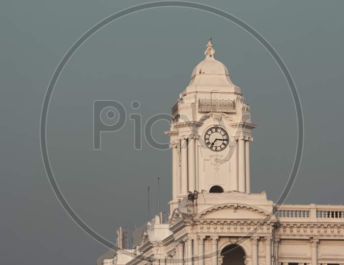 View Of Historic And Popular Clock Tower, Chennai, Tamil Nadu, India