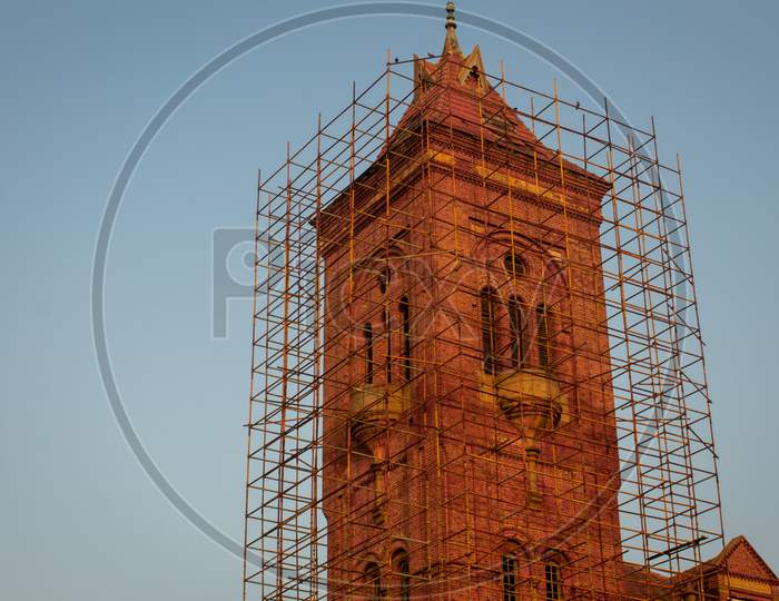Restoration Of Historical Building In Progress, Chennai, India